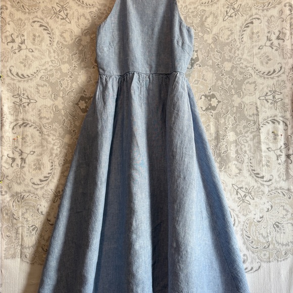 Lands' End Light Blue Chambray Linen Maxi Dress - Picture 2 of 9